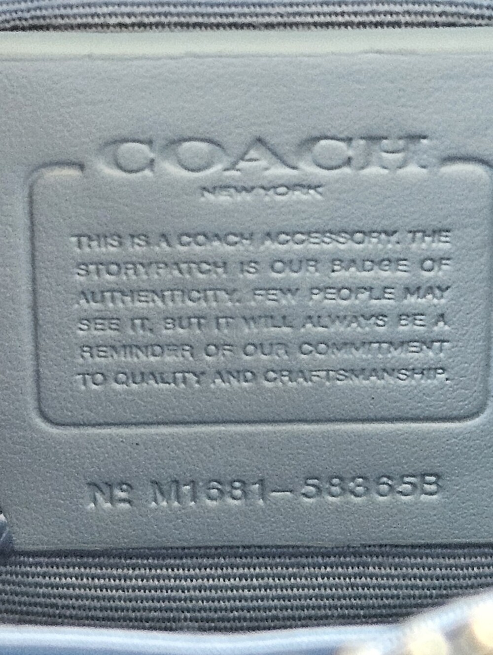 COACH Bee Embossed Leather Wristlet No. 58365 (Corn Flower Blue) - Picture 9 of 9